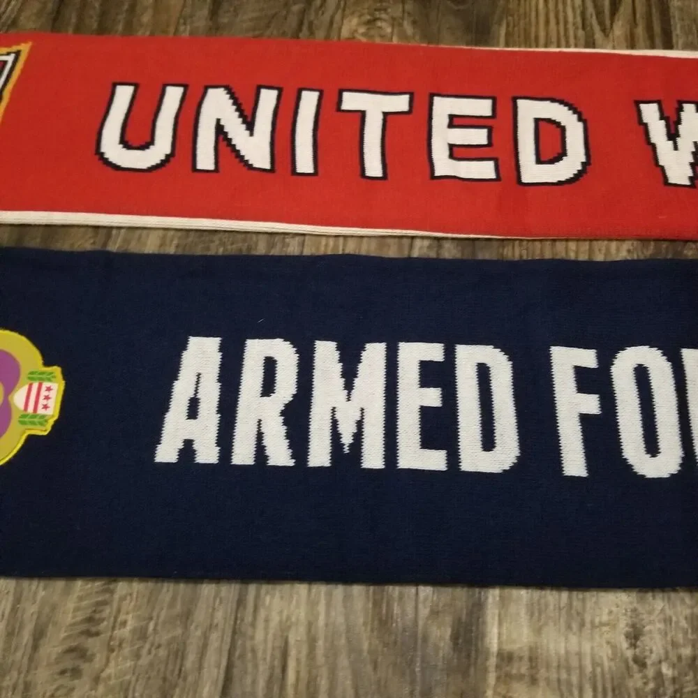 Lockheed Martin Armed Forces Bowl Scarf Military/ Purple Heart 60 In‎ Lot Of Two